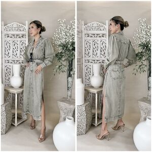Mad Love Denim Midi Dress By FREE PEOPLE In GRAY, NWOT